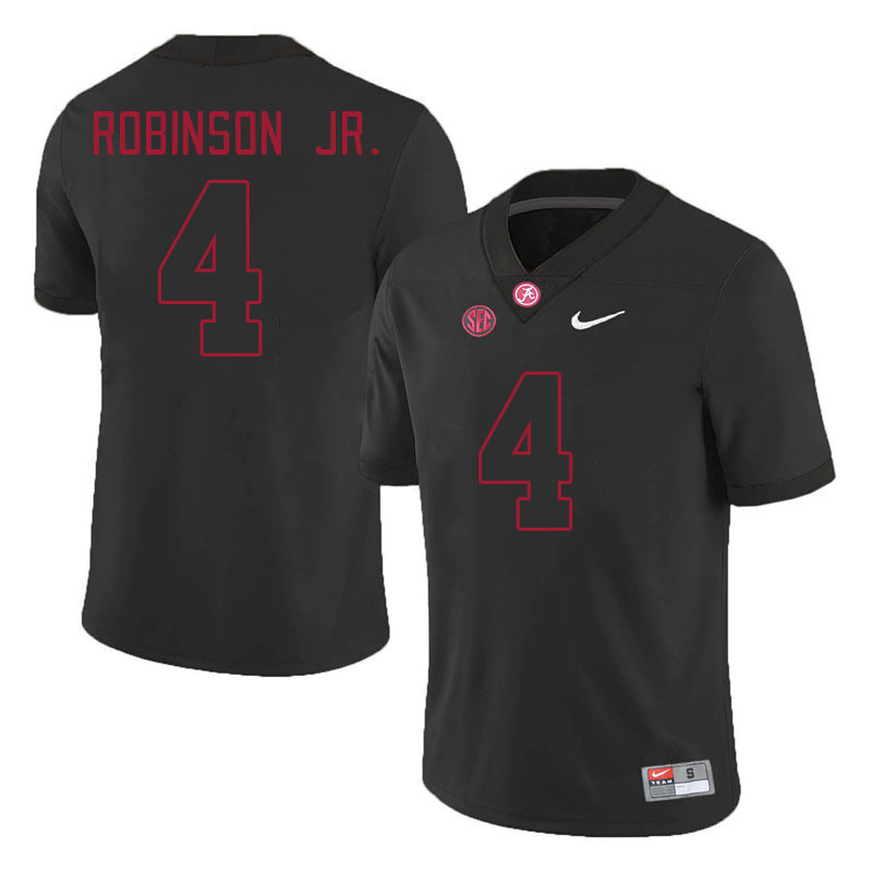 #4 Brian Robinson Jr. Alabama Crimson Tide Jerseys Football Stitched-Black